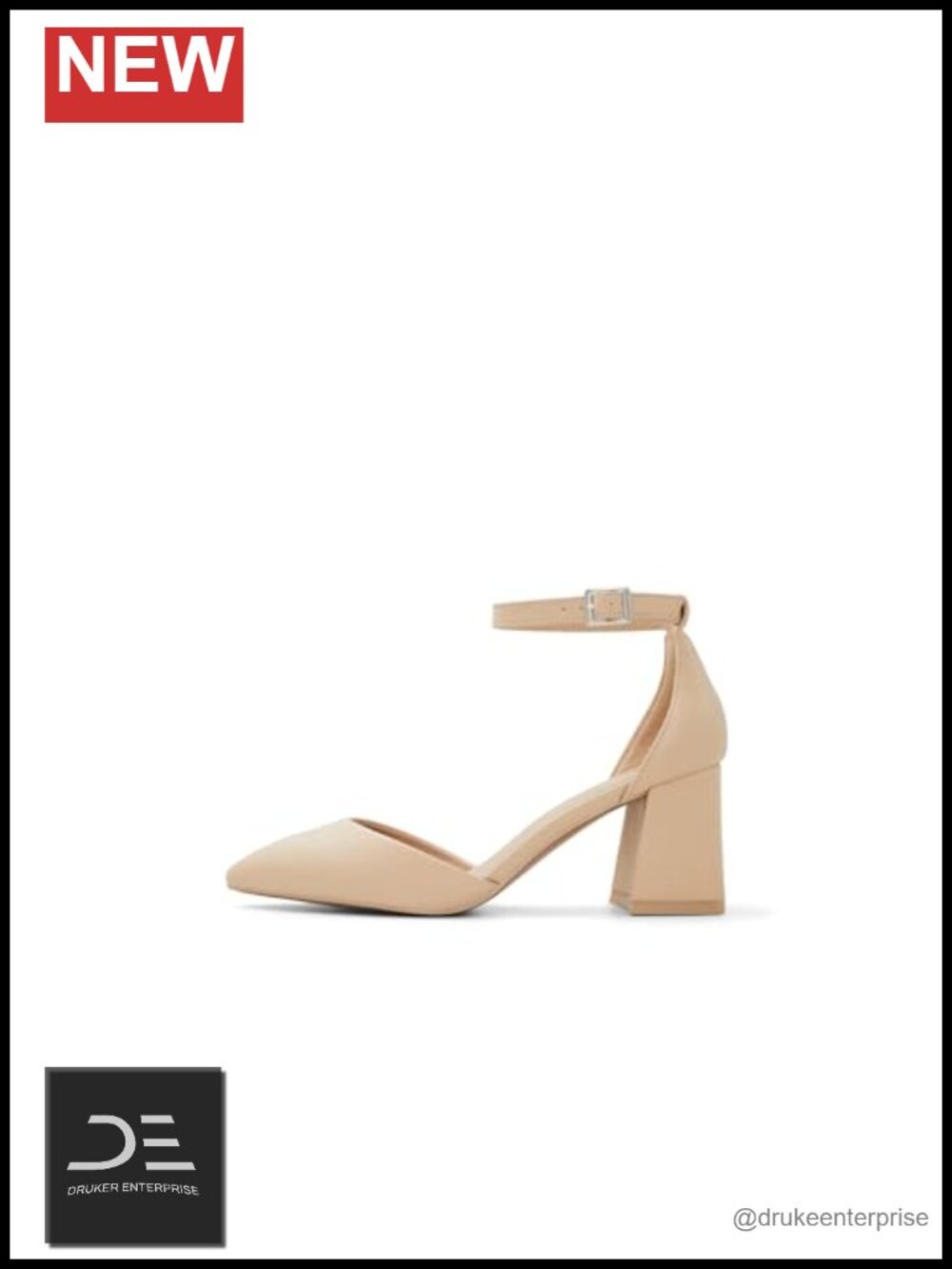 Women's Block Heel Pumps Pointed Toe Faux Leather